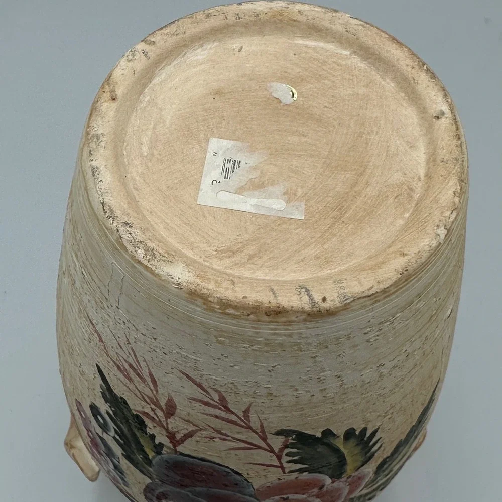 Ceramic Vase Home Decor Large Beige Fruit Hand Painted Rustic Tuscan 12